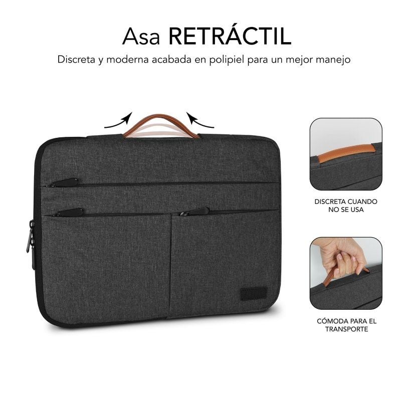 Funda Subblim Air Padding 360 Sleeve para Portátiles hasta 14"/ Gris Oscuro - Imagen 4