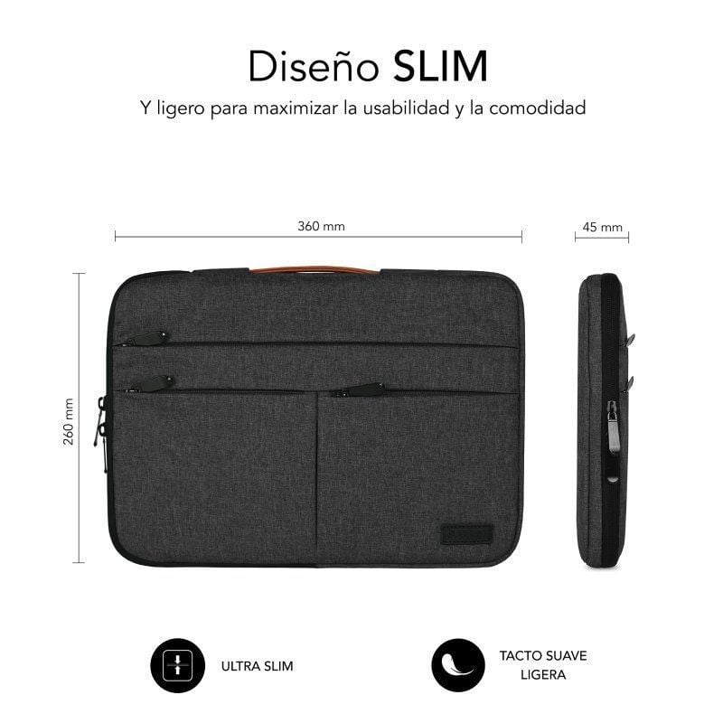 Funda Subblim Air Padding 360 Sleeve para Portátiles hasta 14"/ Gris Oscuro - Imagen 5
