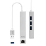 Hub USB 3.0 Nanocable 10.03.0403/ 3xUSB/ 1xRJ45/ Gris 8433281009509 10.03.0403 NAN-ADP 10 03 0403
