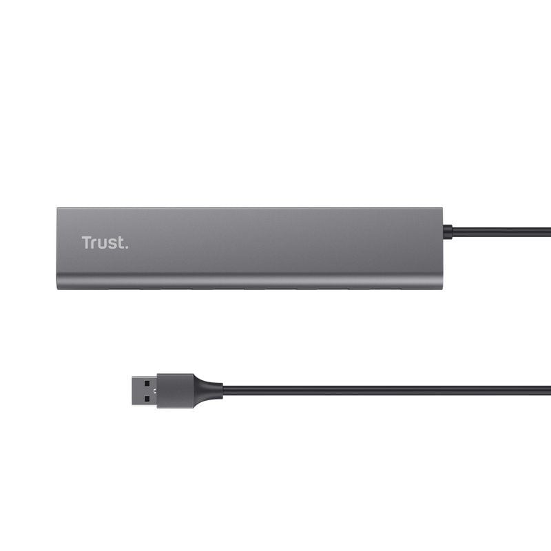 Hub USB 3.2 Gen1 Trust Halyx/ 7xUSB/ 1xUSB-C/ Gris - Imagen 4
