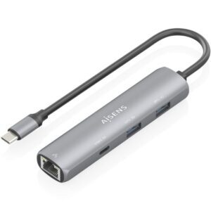 Hub USB Tipo-C Aisens ASUC-4P039-GR/ 1xUSB Tipo-C/ 2xUSB/ 1xRJ45/ Gris 8435739904015 ASUC-4P039-GR AIS-HUB ASUC-4P039-GR