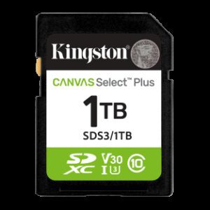 Kingston Technology 1 TB SDXC Canvas Select Plus Gen3 150 MB/s C10 UHS-I U3 V30 0740617348378 | P/N: SDS3/1TB | Ref. Artículo: 1400996