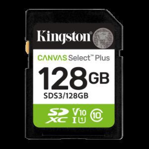 Kingston Technology 128 GB SDXC Canvas Select Plus Gen3 150 MB/s C10 UHS-I U1 V10 0740617348286 | P/N: SDS3/128GB | Ref. Artículo: 1400995