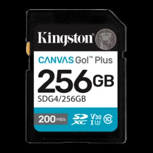 Kingston Technology 256GB SDXC Canvas Go Plus Gen4 200MB/s C10 UHS-I U3 V30 0740617347739 | P/N: SDG4/256GB | Ref. Artículo: 1396079