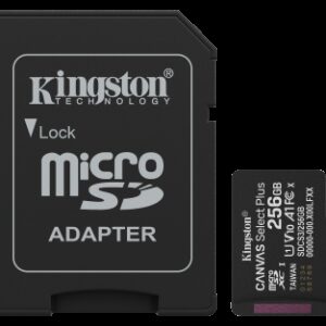 Kingston Technology 256GB microSDXC Canvas Select Plus Gen3 150MB/s A1 (Incluye adaptador de SD) 0740617348507 | P/N: SDCS3/256GB | Ref. Artículo: 1400989