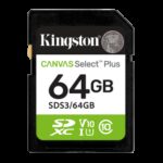 Kingston Technology 64 GB SDXC Canvas Select Plus Gen3 100 MB/s C10 UHS-I U1 V10 0740617348255 | P/N: SDS3/64GB | Ref. Artículo: 1400999
