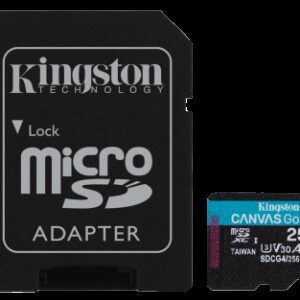 Kingston Technology Tarjeta microSDXC Canvas Go Plus Gen4 de 256 GB