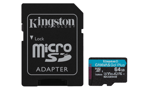 Kingston Technology Tarjeta microSDXC Canvas Go Plus Gen4 de 64 GB