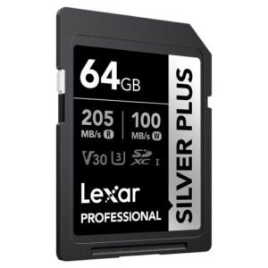 LEXAR 64GB PROFESSIONAL SILVER PLUS SDXC UHS-I CARDS