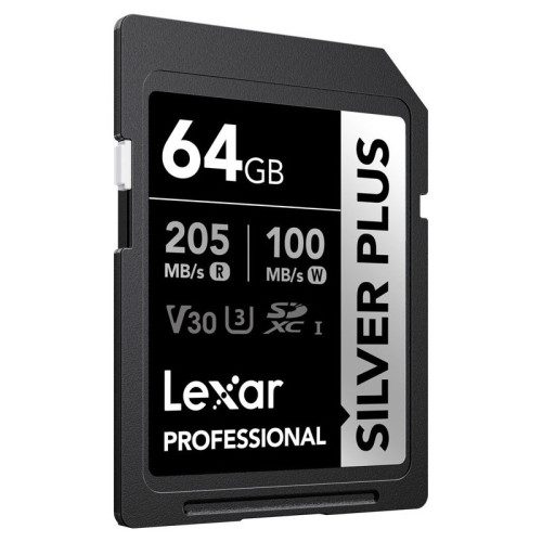 LEXAR 64GB PROFESSIONAL SILVER PLUS SDXC UHS-I CARDS