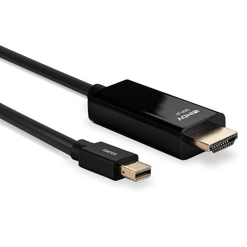 Lindy 36928 adaptador de cable de vídeo 3 m Mini DisplayPort HDMI tipo A (Estándar) Negro - Imagen 3