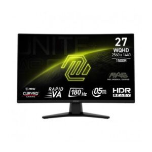 MSI MONITOR MAG 274CQF. 27" RAPID VA CURVO 1500R. 2560X1440 . 180HZ. NEGRO 4711377235143 | P/N: 9S6-3CE31T-007 | Ref. Artículo: 1392385
