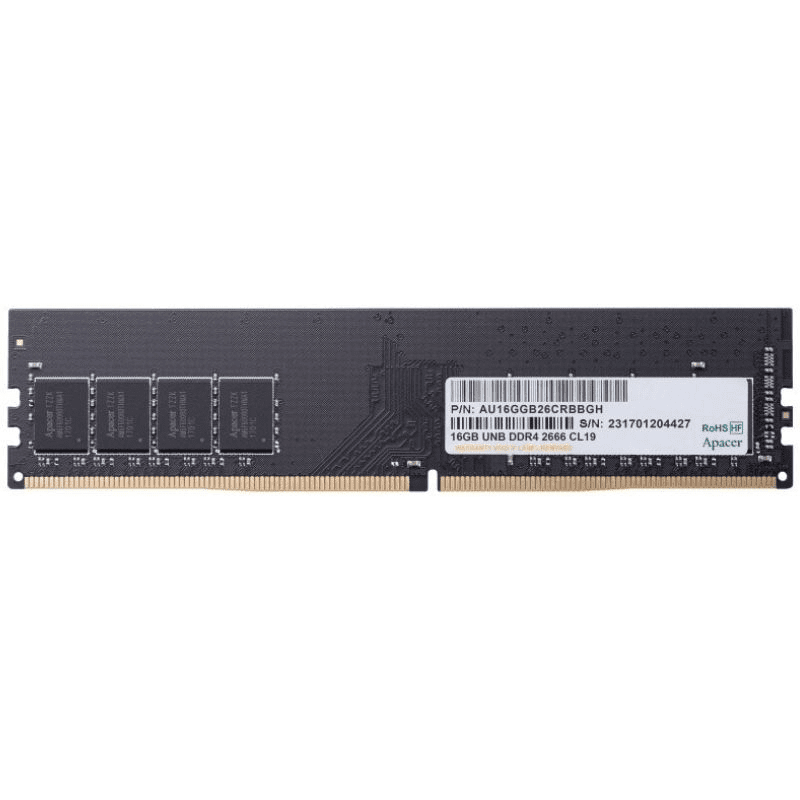 Memoria RAM Apacer EL.16G2V.GNH 16GB/ DDR4/ 2666MHz/ 1.2V/ CL19/ DIMM 4712389904287 EL.16G2V.GNH APA-16GB EL 16G2V GNH