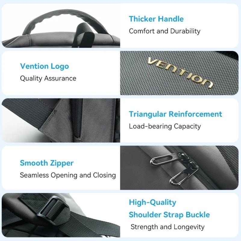 Mochila Vention KRNB0 para Portátiles hasta 15.6"/ 23L/ Gris Oscuro - Imagen 4