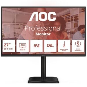 Monitor Profesional AOC Q27E4U 27"/ QHD/ Multimedia/ Regulable en altura/ Negro 4038986182812 Q27E4U AOC-M Q27E4U
