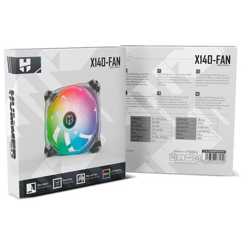 NOX X140-FAN Carcasa del ordenador Ventilador 14 cm Translúcido 1 pieza(s) - Imagen 6