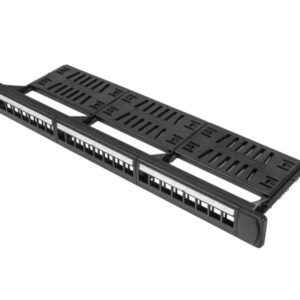 PATCH PANEL LANBERG 24 PUERTOS 1U RACK 19 ORGANIZADOR MODULOS KEYSTONE NEGRO 5901969416114 PPKS-1124-B