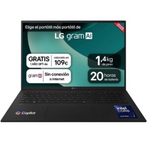 Portátil LG Gram 17ZD90T-G.AX88B Intel Core Ultra 7-255H 32GB/ 1TB SSD/ 17"/ Sin Sistema Operativo 8806096666715 17ZD90T-G.AX88B LGP-17ZD90T-G AX88B