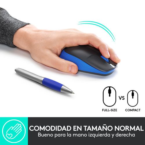 RATON LOGITECH M190 INALAMBRICO NEGRO/AZUL - Imagen 7