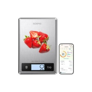 RENPHO CALIBRA 1 - SMART NUTRITION SCALE - BLE - GREY STAINLESS STEEL (UP TO 11LB/5KG) 4897122201677 | P/N: PEU-ES-SNS01-SL | Ref. Artículo: 1400904