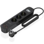Regleta con Interruptor Aisens ASPS-2A2C11-BK/ 3 Tomas de Corriente/ 2 USB - 2 USB Tipo-C/ Cable 1.4m/ Negro 8435739904435 ASPS-2A2C11-BK AIS-REGLETA ASPS-2A2C11-BK