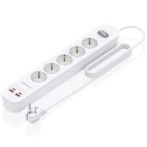 Regleta con Interruptor Aisens ASPS-2A2C14-W/ 5 Tomas de Corriente/ 2 USB - 2 USB Tipo-C/ Cable 1.4m/ Blanco 8435739904466 ASPS-2A2C14-W AIS-REGLETA ASPS-2A2C14-W