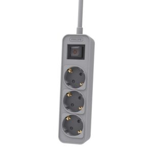 Regleta con Interruptor Philips CHP2134G/ 3 Tomas de corriente/ Cable 1.5m/ Gris 4895229151048 CHP2134G/12 PHIL-REGLETA CHP2134G 12