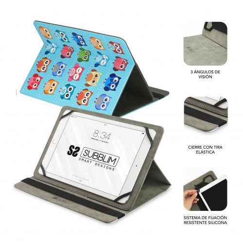 SUBBLIM Funda Tablet Universal TRENDY CASE OWLS 10.1" - Imagen 2