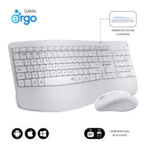 SUBBLIM Teclado con ratón COMBO DUAL OFFICE PROWAVE WHITE 8436586743437 | P/N: SUBKBC-DCOPW1 | Ref. Artículo: 1396094