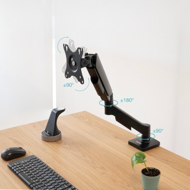 Soporte de Mesa para Monitor TooQ DB1733TNR-B/ Giratorio/ Inclinable/ hasta 9kg - Imagen 3