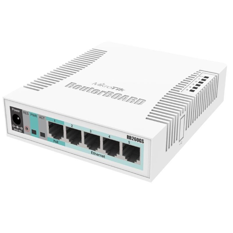 Switch Mikrotik CSS106-5G-1S 6 Puertos/ RJ45 10/100/1000/ SFP/ PoE 4752224002310 CSS106-5G-1S MKT-SWITCH CSS106-5G-1S