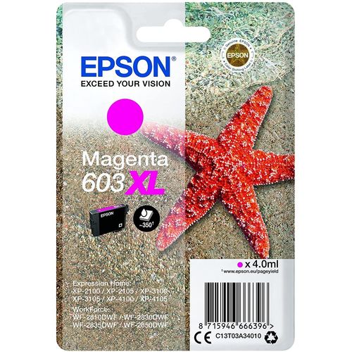 TINTA EPSON C13T03A34010 603XL MAGENTA 8715946666396 P/N: C13T03A34010 | Ref. Artículo: EPT03A34010