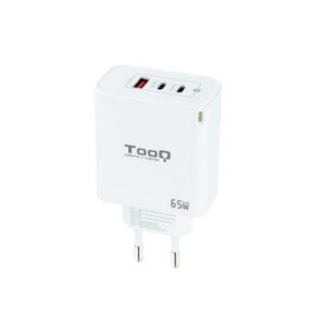 TooQ Cargador de Pared GaN 2USB-C/PD + USB-A/QC 65W