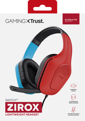 Trust GXT 416S Zirox Auriculares Alámbrico Diadema Juego Negro, Cian, Rojo - Imagen 9
