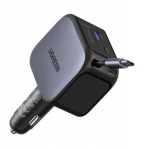 UGREEN 145W 3C1A FAST CAR CHARGER WITH RETRACTABLE USB-C CABLE 6941876271405 | P/N: 55910B | Ref. Artículo: 1402177