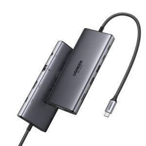 Ugreen 11-in-1 USB-C Hub to 3x USB-C/2x USB-A/HDMI/VGA/RJ45/SD/TF/3.5mm - Gray Acoplamiento Base Gris 6941876245208 | P/N: 45520 | Ref. Artículo: 1399545