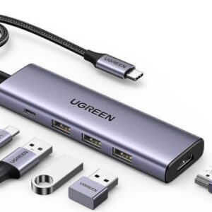 Ugreen 15596 base para portátil y replicador de puertos Alámbrico USB 3.2 Gen 1 (3.1 Gen 1) Type-A + Type-C Aluminio 6941876215966 | P/N: 15596 | Ref. Artículo: 1399535