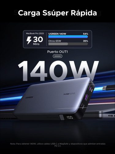 Ugreen 90597A batería externa 25000 mAh Gris - Imagen 3