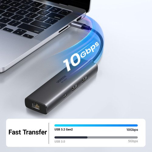 Ugreen REVODOK 6-IN-1 4K@60HZ HDMI ETH DOCK Acoplamiento Base Gris - Imagen 3