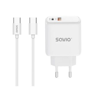 5901986049265 CARGADOR SAVIO LA-10 30W WHITE CON CABLE SAVLA-10 A0057800 savio Accesorios Telefonía SAVLA-10