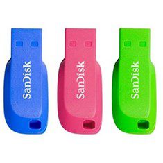 619659169428 | P/N:  | Cod. Artículo: SDCZ50C-032G-B46T Memoria usb 2.0 sandisk 32gb cruzer blade pack 3 azul - verde - rosa