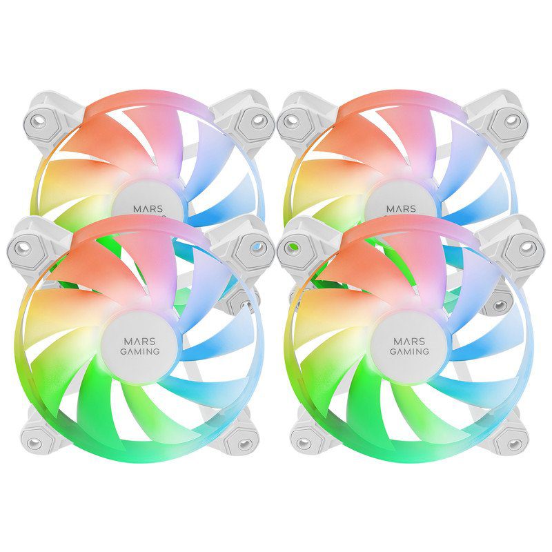 Ventilador caja mars gaming mf4a argb 4x 120mm blanco - Imagen 3