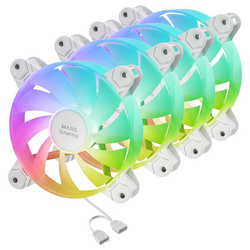 Ventilador caja mars gaming mf4a argb 4x 120mm blanco - Imagen 4