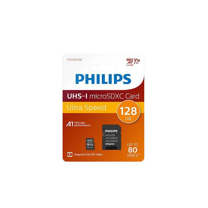 Tarjeta memoria micro sdxc philips 128gb clase 10 + adaptador sd - Imagen 2