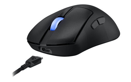 ASUS ROG Keris II Ace Wireless AimPoint Black ratón mano derecha RF Wireless + Bluetooth + USB Type-A Óptico 42000 DPI - Imagen 7