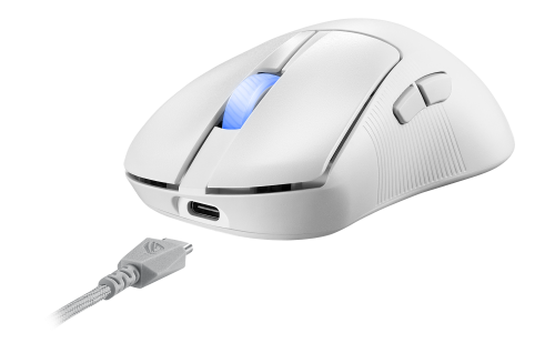 ASUS ROG Keris II Ace Wireless AimPoint White ratón mano derecha RF Wireless + Bluetooth + USB Type-A Óptico 42000 DPI - Imagen 7