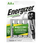 BLISTER 4 PILAS RECARGABLES UNIVERSAL POTENCIA 1300 MAH TIPO HR6 ENERGIZER E301376000 7638900424270 | P/N: E301376000 | Ref. Artículo: 1324088