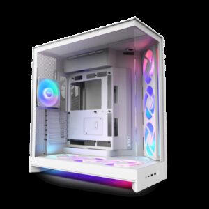 CAJA NZXT H9 FLOW RGB+ (2025) DUAL-CHAMBER MID-TOWER CASE W/ RGB FANS & CONTROLLER - ALL WHITE 5056547207674 | P/N: CM-H92FW-P1 | Ref. Artículo: 1397986