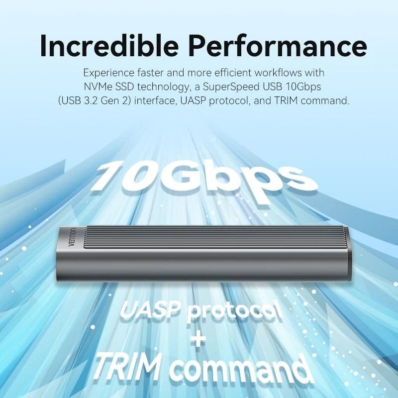 Caja Externa para Disco SSD M.2 NVMe Vention KPKH0/ USB Tipo-C 3.1/ Sin tornillos - Imagen 4