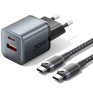 Cargador de Pared GaN Vention TZ-FEWH0-EU/ 1xUSB Tipo-C/ 1xUSB/ 30W 6922794789142 TZ-FEWH0-EU VEN-CARGA TZ-FEWH0-EU